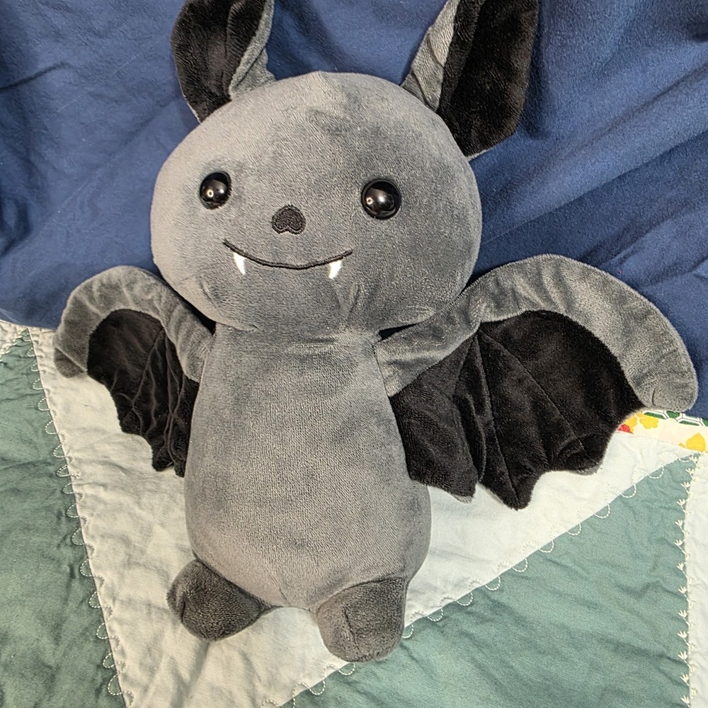 Send A Friend 12" Plush Binks Bat Black Gray Black Stuffed Animal Toy - Picture 2 of 8